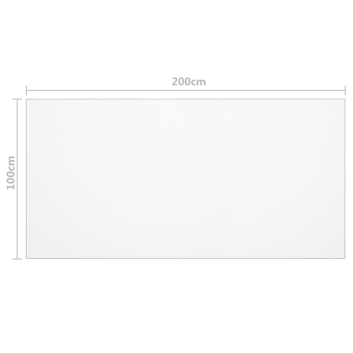 bordbeskytter 200x100 cm 1,6 mm PVC transparent