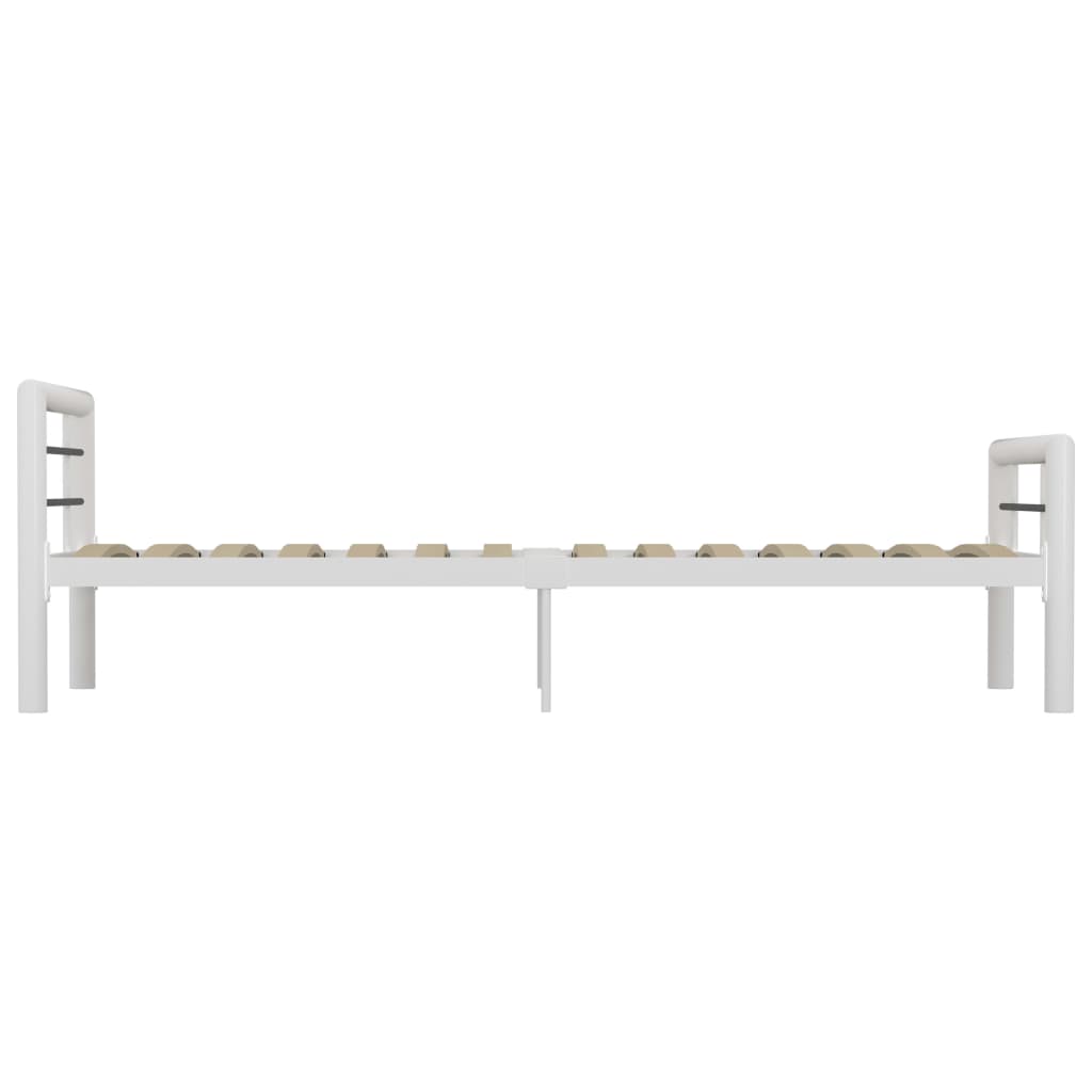 sengestel 90x200 cm metal hvid og sort