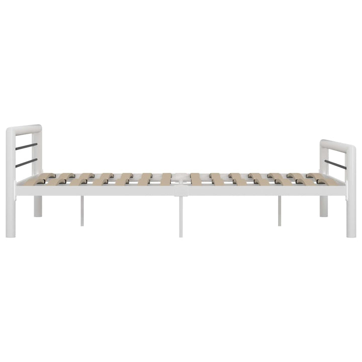 sengestel 140x200 cm metal hvid og sort