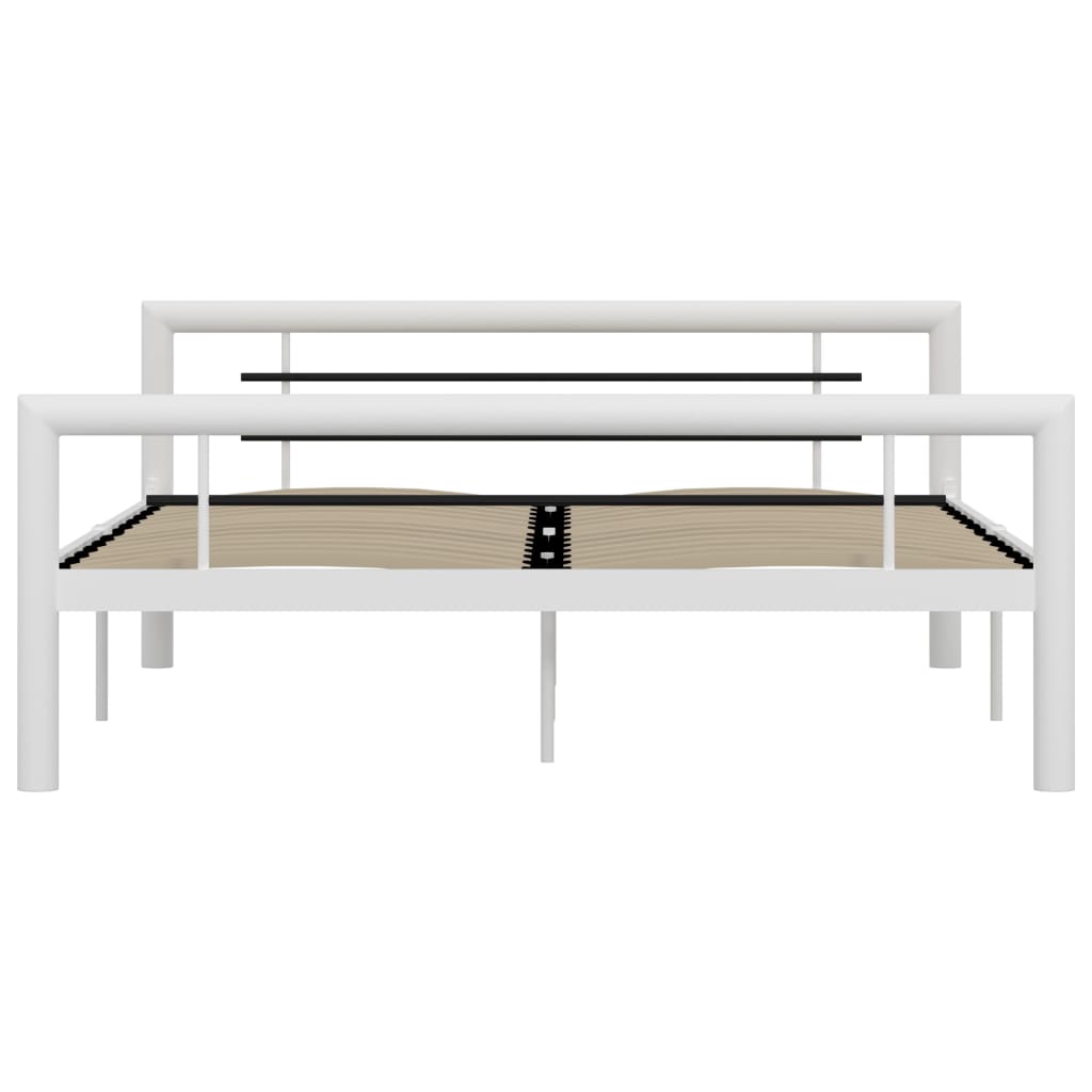 sengestel 160x200 cm metal hvid og sort