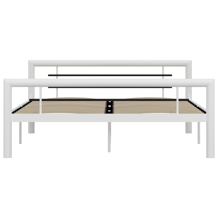 sengestel 160x200 cm metal hvid og sort