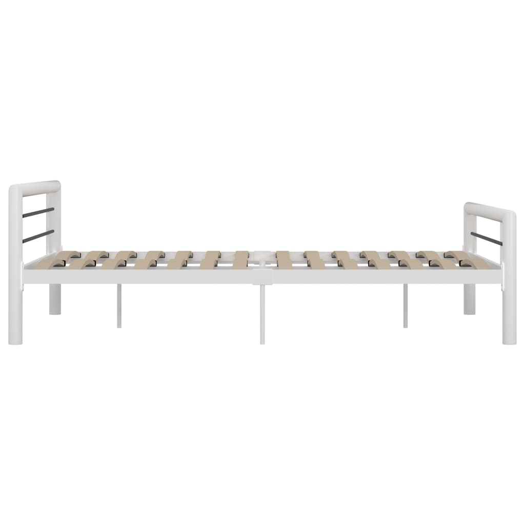 sengestel 160x200 cm metal hvid og sort