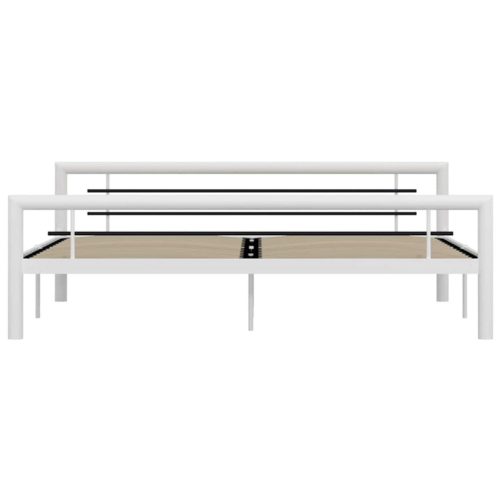 sengestel 180x200 cm metal hvid og sort