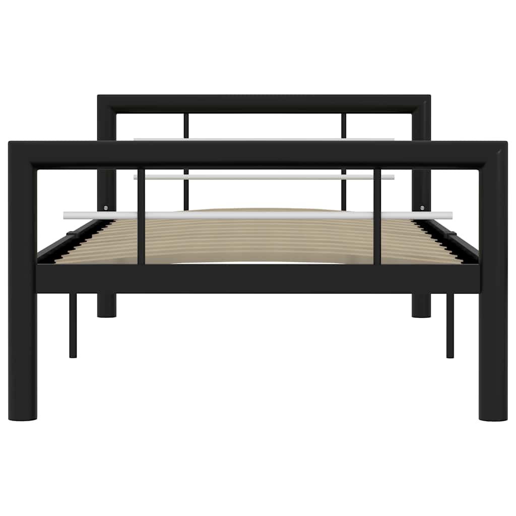 sengestel 90x200 cm metal sort og hvid