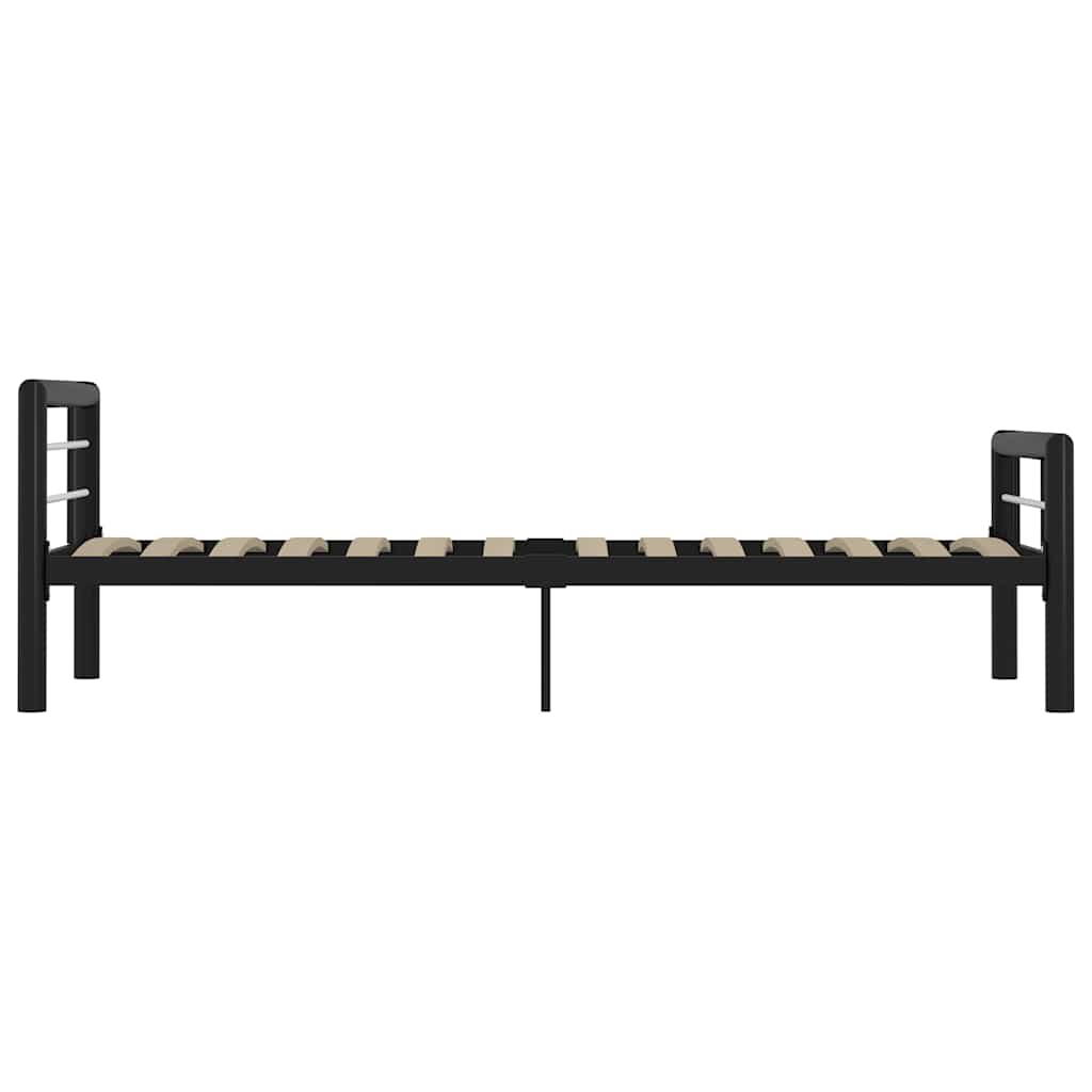 sengestel 90x200 cm metal sort og hvid