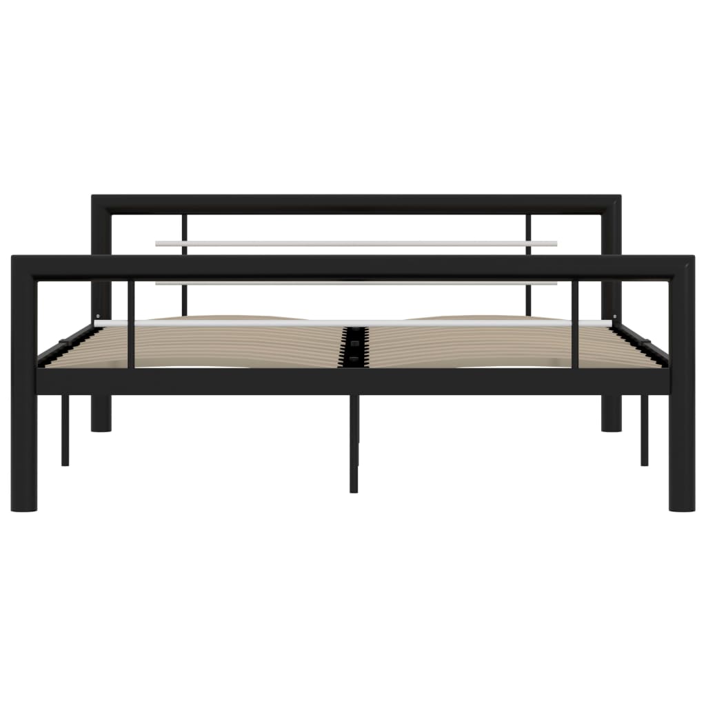 sengestel 120x200 cm metal sort og hvid