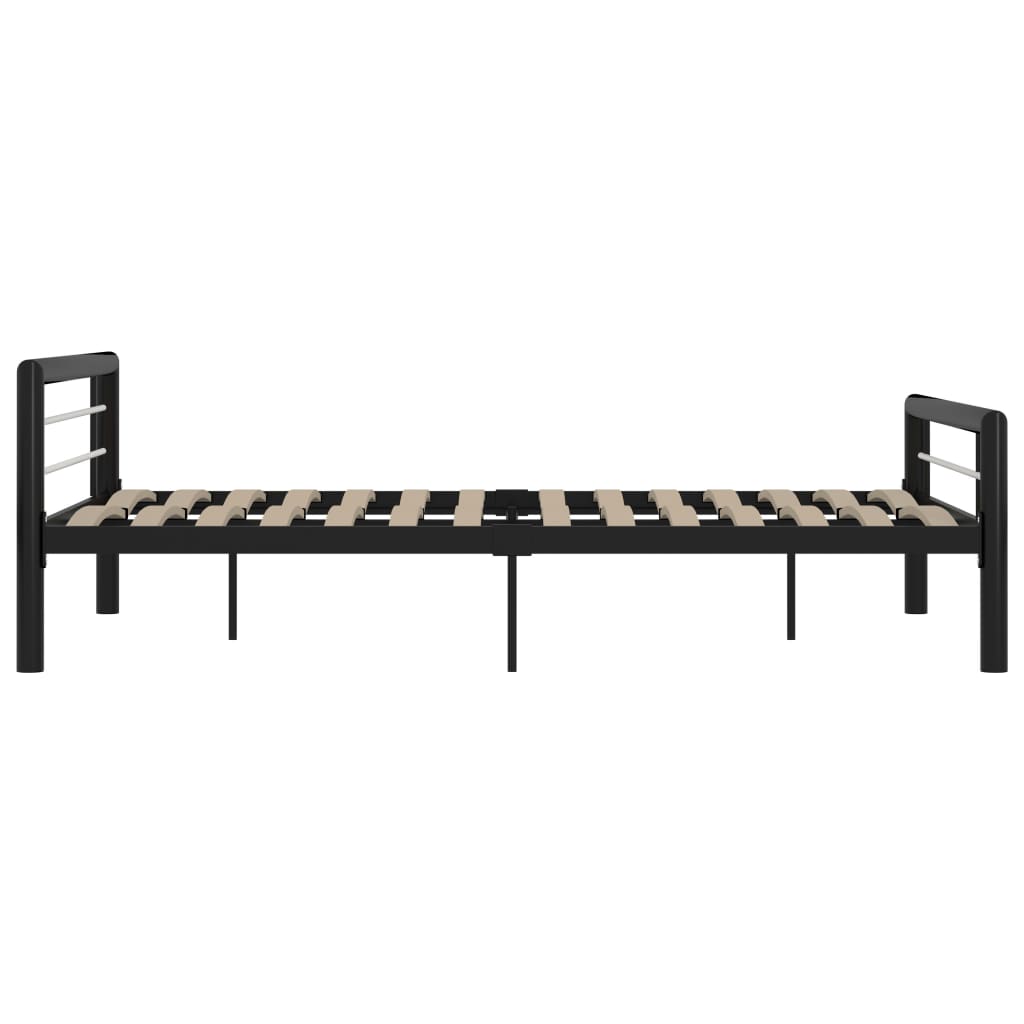 sengestel 120x200 cm metal sort og hvid