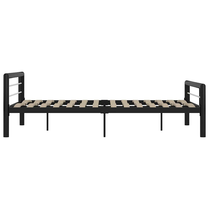 sengestel 140x200 cm metal sort og hvid