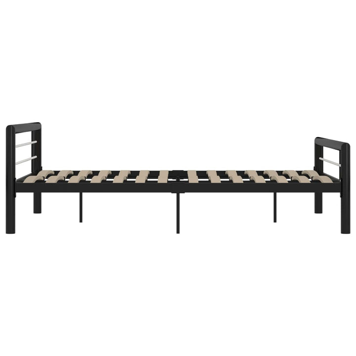 sengestel 160x200 cm metal sort og hvid