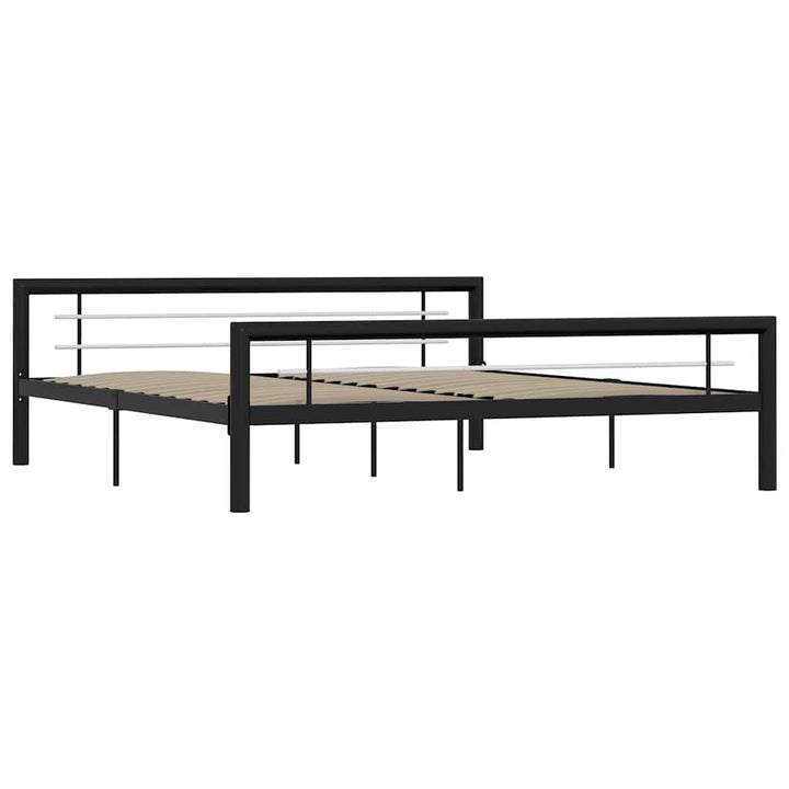 sengestel 180x200 cm metal sort og hvid