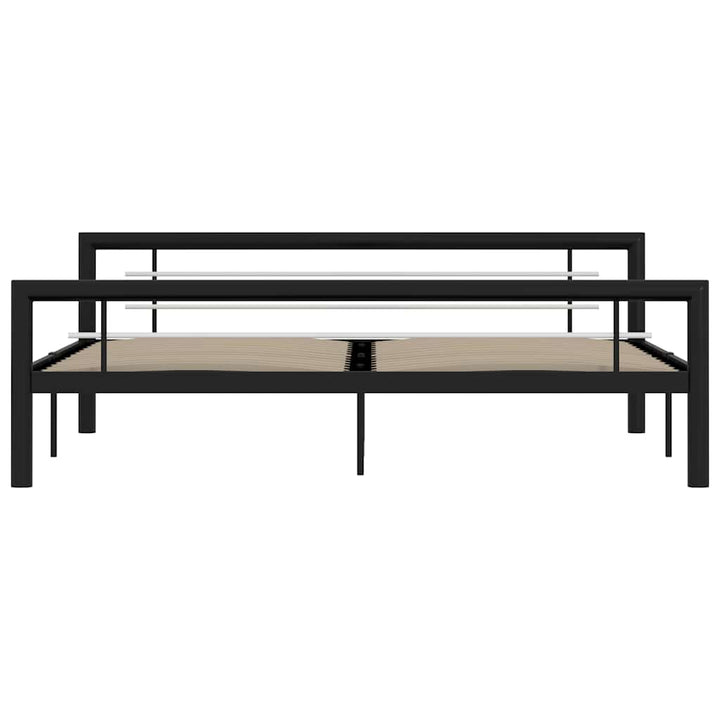 sengestel 180x200 cm metal sort og hvid