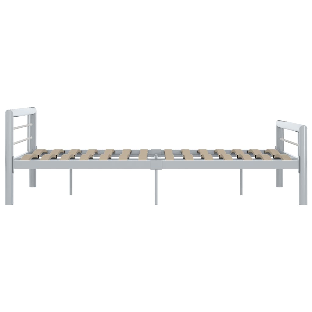 sengestel 120x200 cm metal grå og hvid