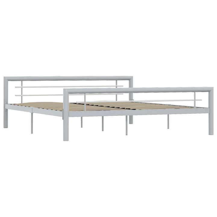 sengestel 180x200 cm metal grå og hvid