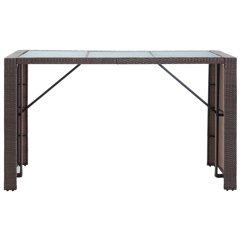 barsæt til haven 7 dele med hynder polyrattan brun