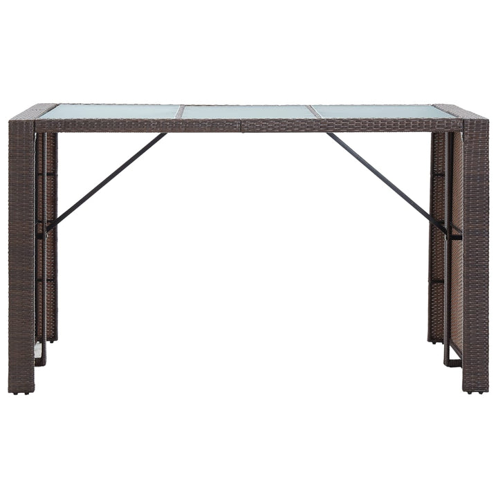 barsæt til haven 7 dele med hynder polyrattan brun