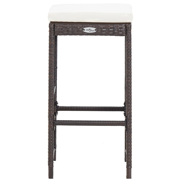 barsæt til haven 7 dele med hynder polyrattan brun