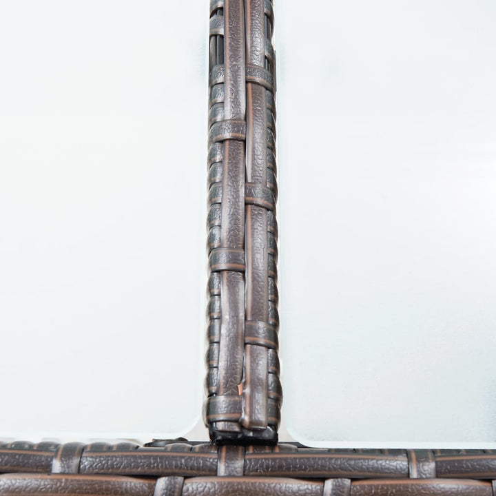 barsæt til haven 7 dele med hynder polyrattan brun