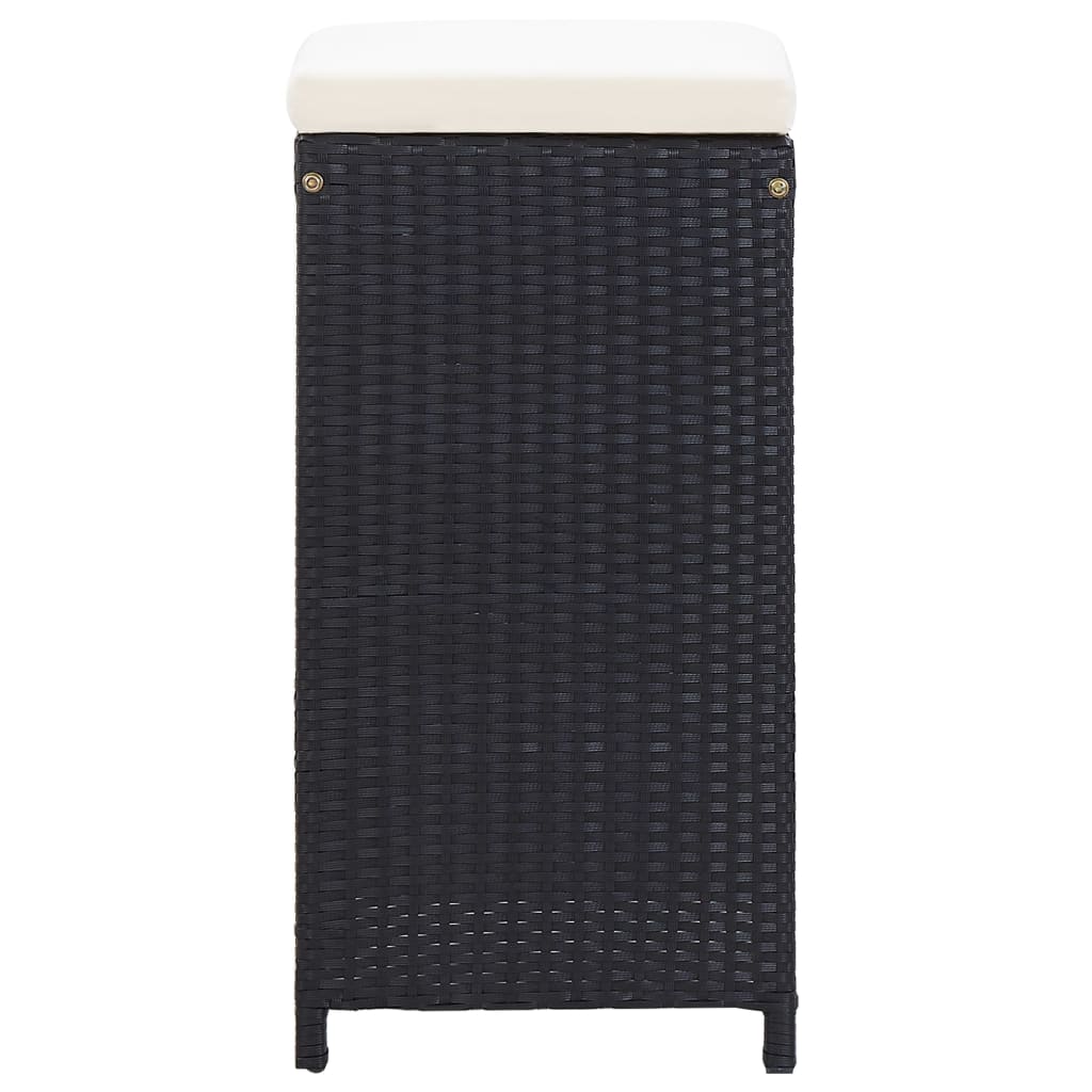 barsæt til haven 7 dele med hynder polyrattan sort