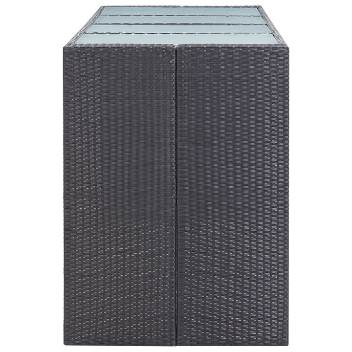 udendørs barsæt 9 dele polyrattan sort