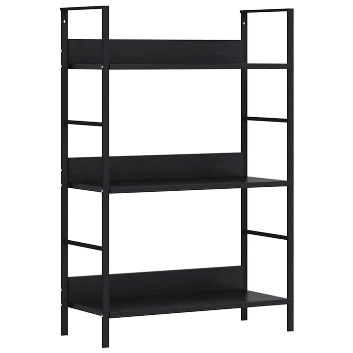 bogreol 60x27,6x90,5 cm 3 hylder konstrueret træ sort