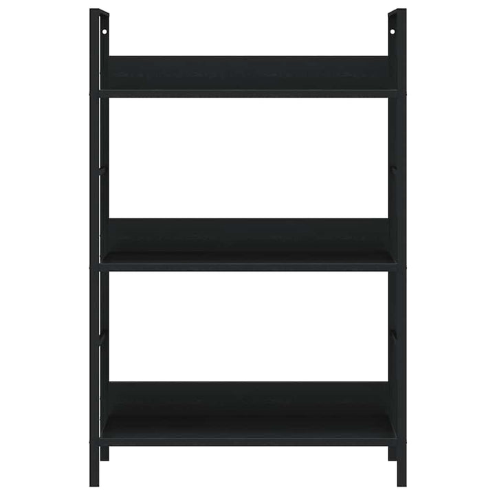 bogreol 60x27,6x90,5 cm 3 hylder konstrueret træ sort