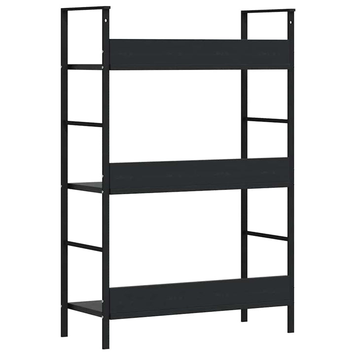 bogreol 60x27,6x90,5 cm 3 hylder konstrueret træ sort