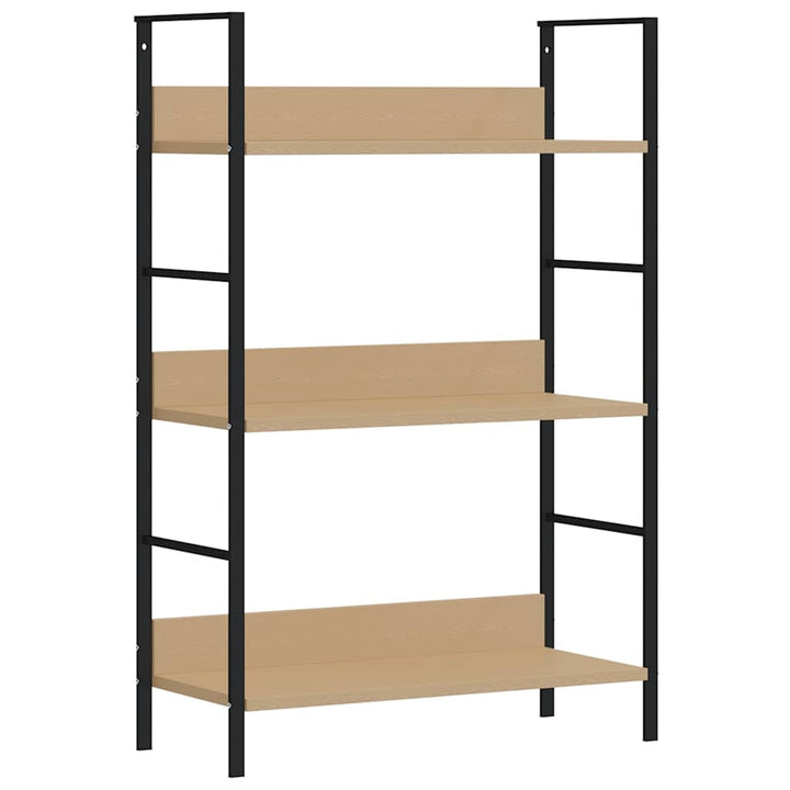 bogreol med 3 hylder 60x27,6x90,5 cm konstrueret træ egetræ