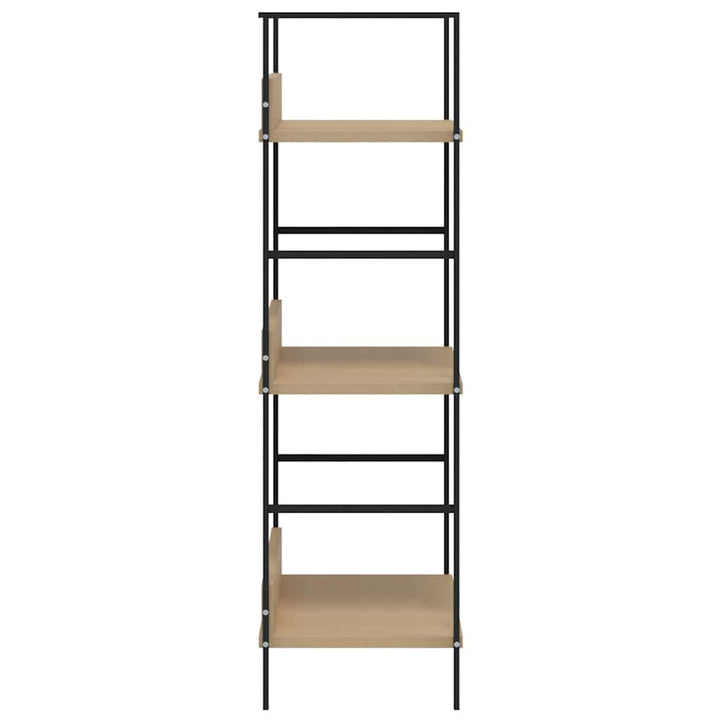 bogreol med 3 hylder 60x27,6x90,5 cm konstrueret træ egetræ
