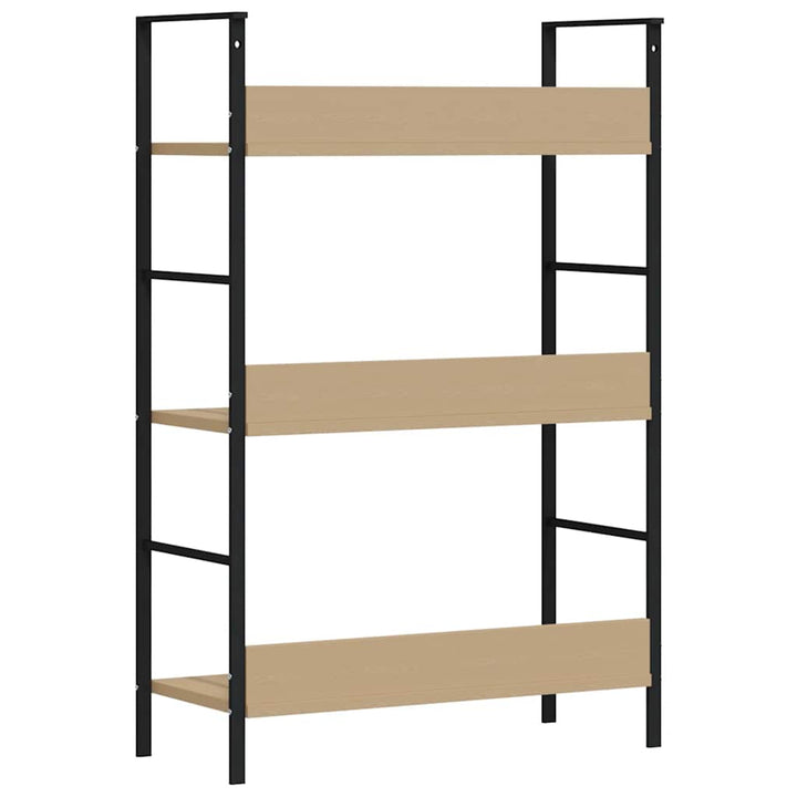 bogreol med 3 hylder 60x27,6x90,5 cm konstrueret træ egetræ