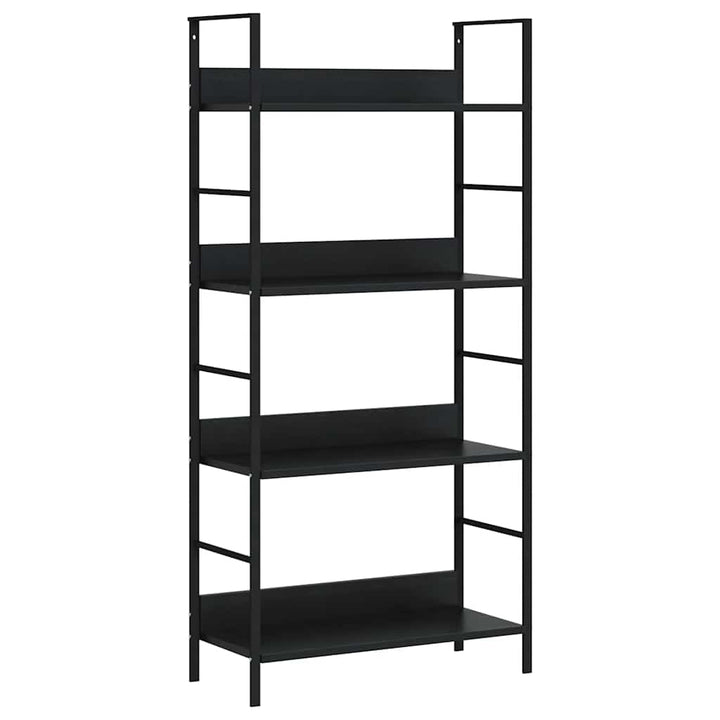 bogreol med 4 hylder 60x27,6x124,5 cm konstrueret træ sort