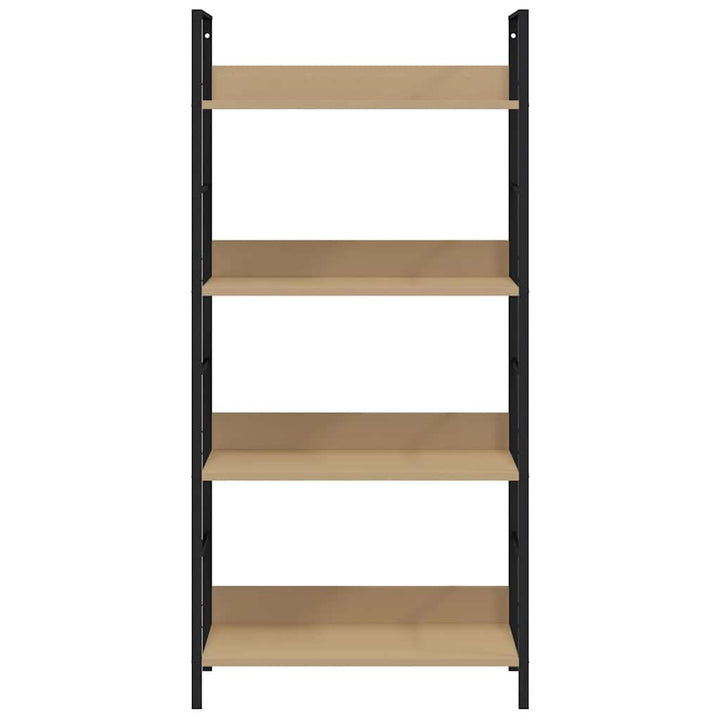 bogreol 60x27,6x124,5 cm 4 hylder konstrueret træ egetræsfarve