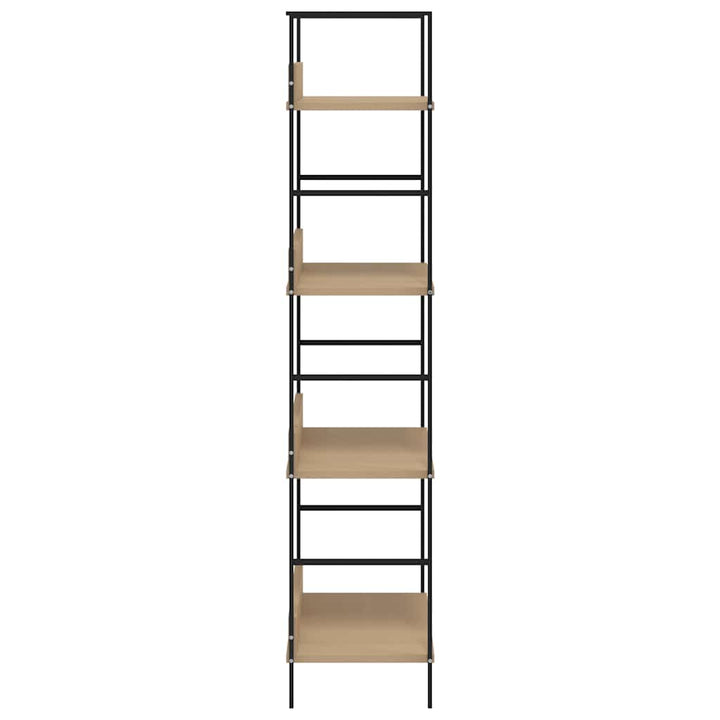 bogreol 60x27,6x124,5 cm 4 hylder konstrueret træ egetræsfarve