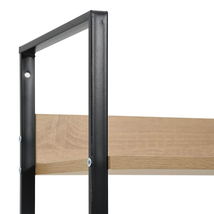 bogreol 60x27,6x124,5 cm 4 hylder konstrueret træ egetræsfarve