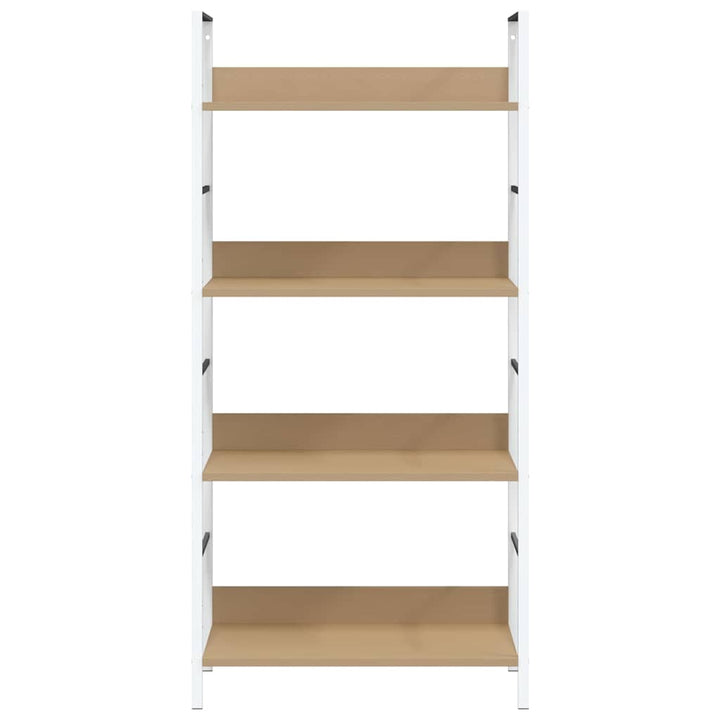bogreol 60x27,6x124,5 cm 4 hylder konstrueret træ egetræsfarve