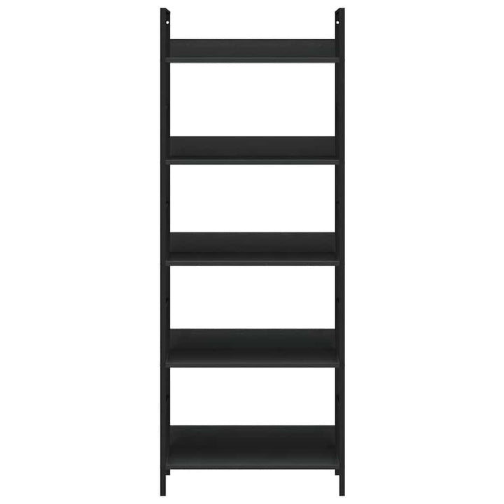 bogreol med 5 hylder 60x27,6x158,5 cm konstrueret træ sort