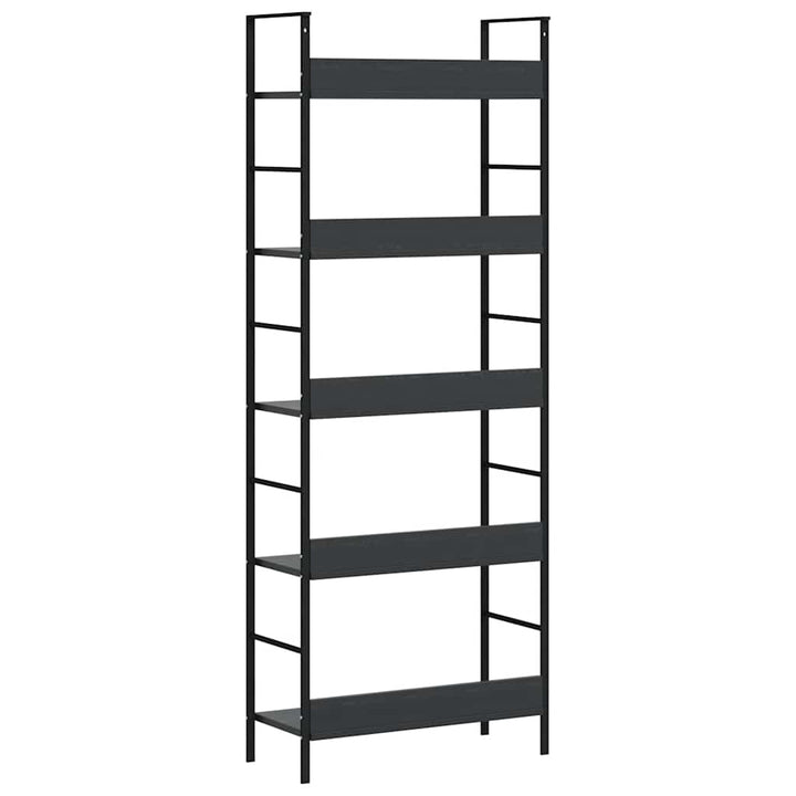 bogreol med 5 hylder 60x27,6x158,5 cm konstrueret træ sort
