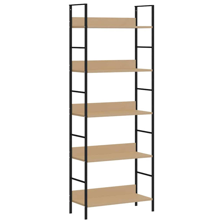 bogreol 60x27,6x158,5 cm 5 hylder konstrueret træ egetræsfarve