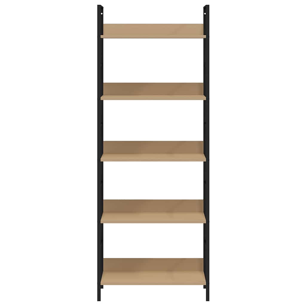 bogreol 60x27,6x158,5 cm 5 hylder konstrueret træ egetræsfarve