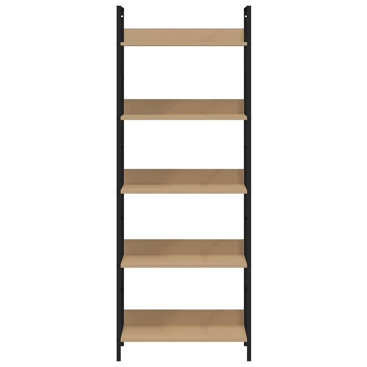 bogreol 60x27,6x158,5 cm 5 hylder konstrueret træ egetræsfarve
