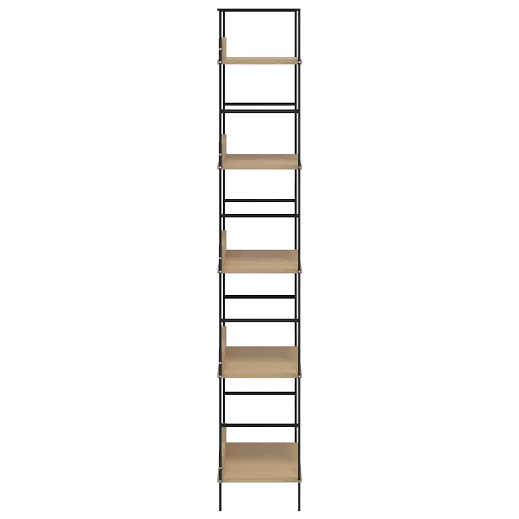 bogreol 60x27,6x158,5 cm 5 hylder konstrueret træ egetræsfarve