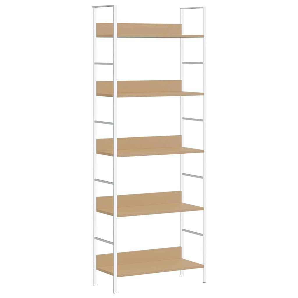 bogreol 60x27,6x158,5 cm 5 hylder konstrueret træ egetræsfarvet