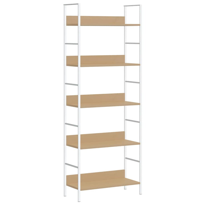 bogreol 60x27,6x158,5 cm 5 hylder konstrueret træ egetræsfarvet