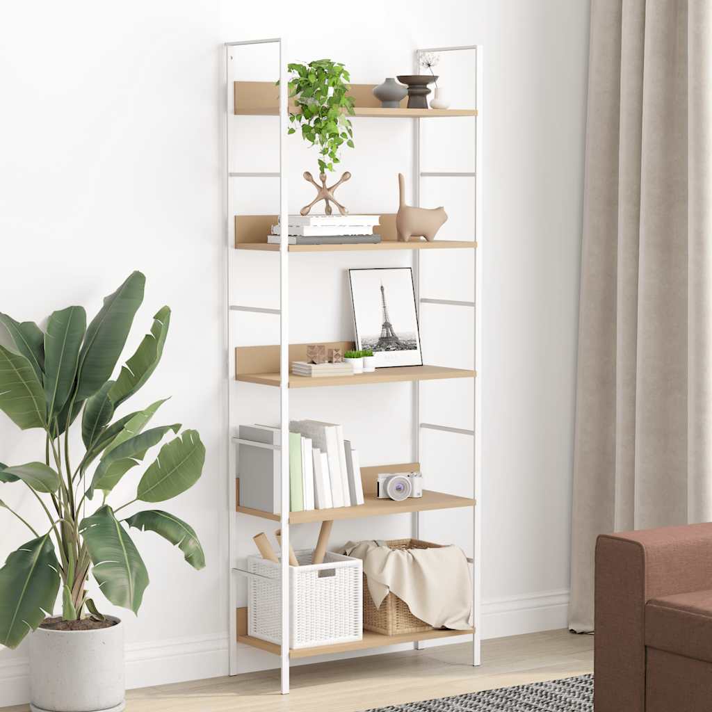 bogreol 60x27,6x158,5 cm 5 hylder konstrueret træ egetræsfarvet