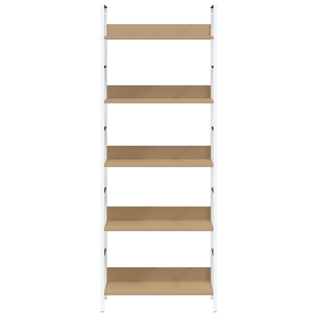 bogreol 60x27,6x158,5 cm 5 hylder konstrueret træ egetræsfarvet