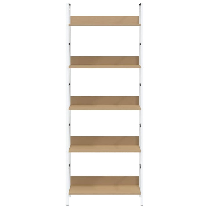 bogreol 60x27,6x158,5 cm 5 hylder konstrueret træ egetræsfarvet