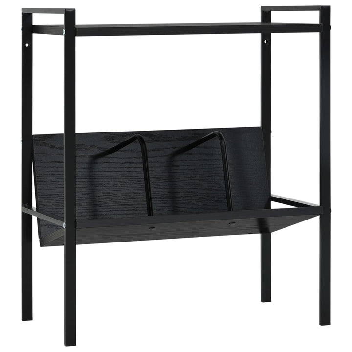 bogreol med 2 hylder 52x28x59 cm konstrueret træ sort