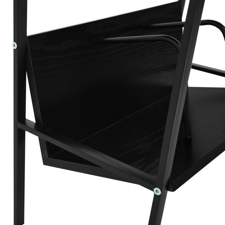 bogreol med 2 hylder 52x28x59 cm konstrueret træ sort