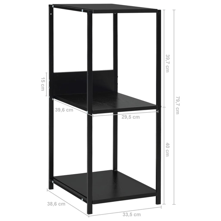 lille bogreol 33,5x39,6x79,7 cm konstrueret træ sort