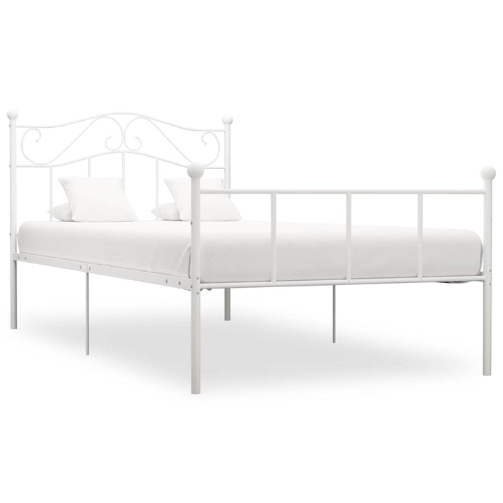sengestel 100x200 cm metal hvid