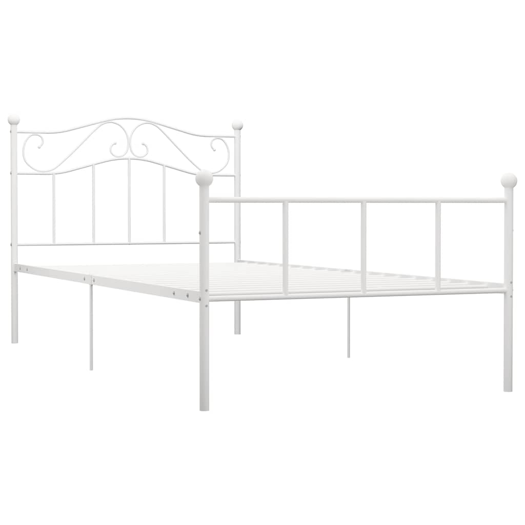sengestel 100x200 cm metal hvid